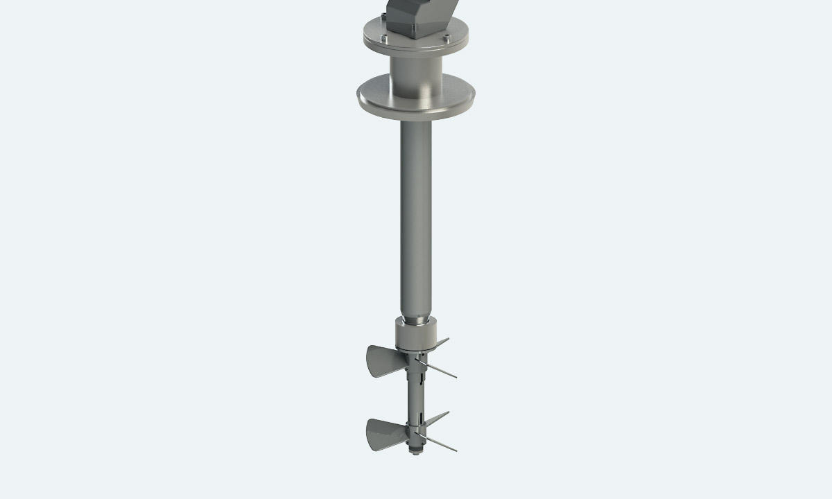 Magnetic coupled top-driven stirrer 2 (MCS 2) with strong power output and agitation force for hygienic mixing of viscous liquids, made by Rütten Ltd.